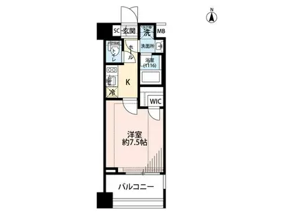 プレール・ドゥーク蔵前(1K/3階)の間取り写真