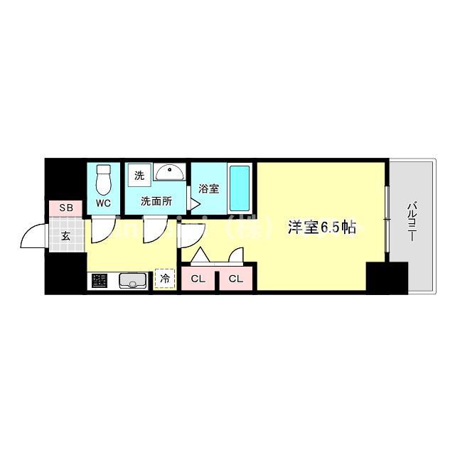 ES-GRANDE長居パークフロント(1K/7階)の間取り写真