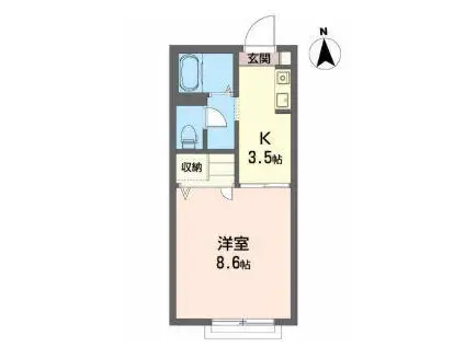 エデン西大通(1K/2階)の間取り写真