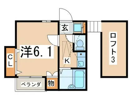 APARTMENT OKAZAWA(1K/2階)の間取り写真