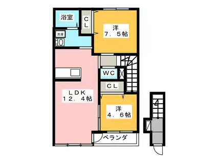 セントピアーズ(2LDK/2階)の間取り写真