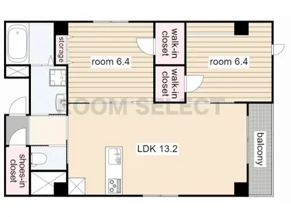 中区大須1丁目PJ(2LDK/2階)の間取り写真