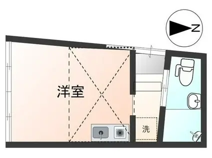 境南アパートメント(ワンルーム/1階)の間取り写真