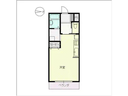 ライフステージ広瀬(ワンルーム/1階)の間取り写真