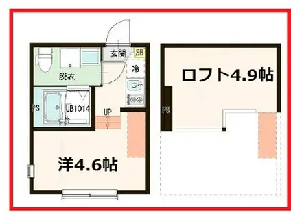 アーディヤ未来(1K/1階)の間取り写真