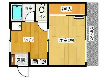 グリーンハイツ(1K/3階)の間取り写真