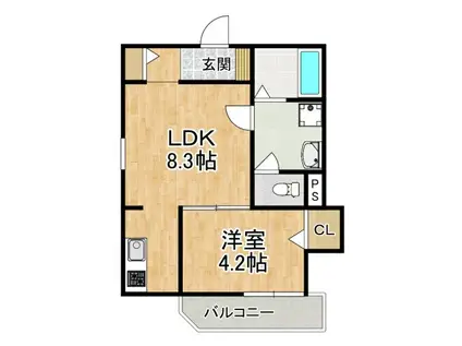 FSTYLE 堺・堀上町1号館(1LDK/1階)の間取り写真
