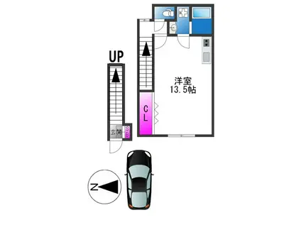 高井田本通アパート(ワンルーム/2階)の間取り写真