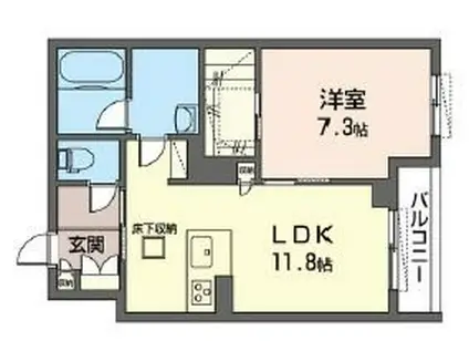 ELAN VITAL(1LDK/1階)の間取り写真