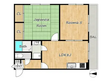 メゾンコトブキ新森(2LDK/2階)の間取り写真