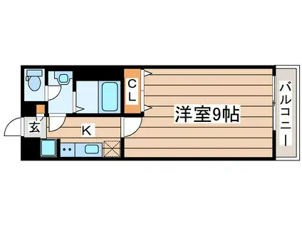 リブリ・1(1K/3階)の間取り写真