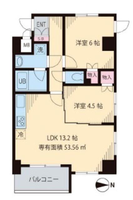 インペリアル パーク I(2LDK/5階)の間取り写真
