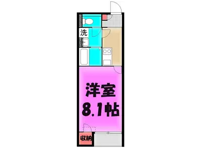 東武伊勢崎線 羽生駅 徒歩9分 2階建 築13年(1K/1階)の間取り写真