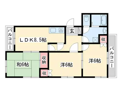 RIN BERGER(3LDK/2階)の間取り写真