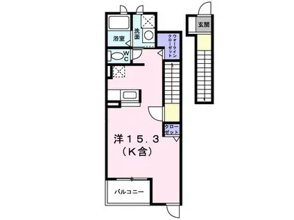 アンソレイエIII(ワンルーム/2階)の間取り写真