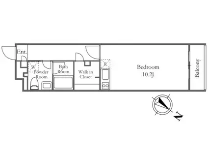 THE LUDLOW NAKAMEGURO(ワンルーム/2階)の間取り写真