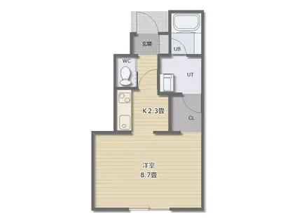 MIHARA MAISON(1K/1階)の間取り写真