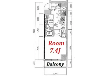 プレセダンヒルズ押上(1K/4階)の間取り写真