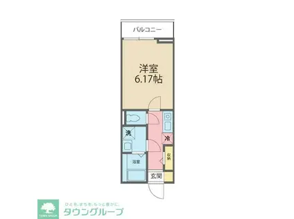 カインドネス西国分寺(1K/1階)の間取り写真