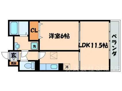 クレセント(1LDK/3階)の間取り写真