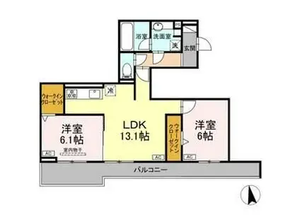 オリヴォ フラガンテ(2LDK/3階)の間取り写真