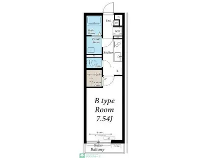 グレイス相模が丘(1K/2階)の間取り写真