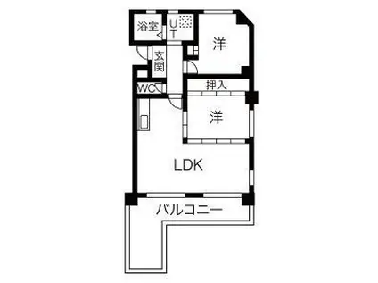 コスモハイツ SOHO可能物件(2LDK/2階)の間取り写真