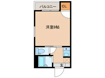 バウハウスタジマ(1K/2階)の間取り写真