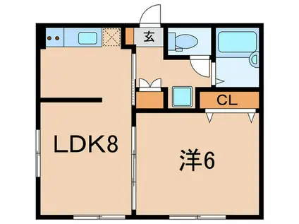 メゾン桜井(1LDK/2階)の間取り写真