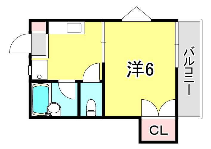 ATホーム(1K/1階)の間取り写真