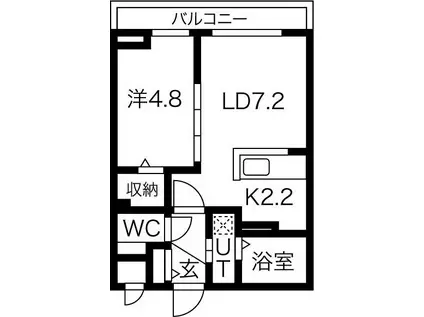 ル・コリドール平岸(1LDK/3階)の間取り写真