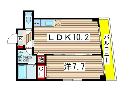 SPRINGS.AP(1LDK/3階)の間取り写真