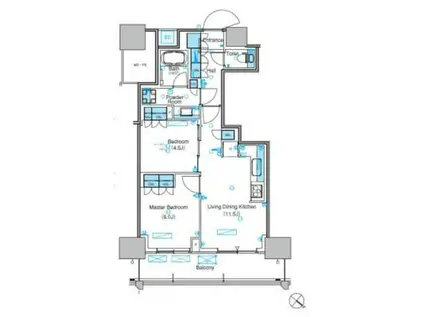 パークアクシス豊洲キャナル(2LDK/13階)の間取り写真