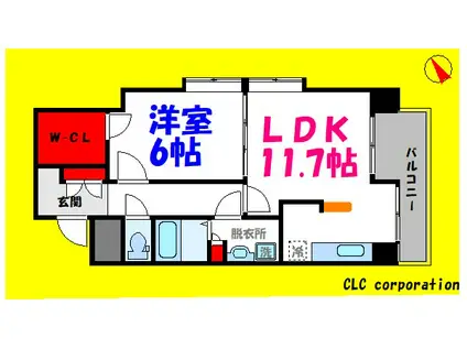 OZAREA葛西I(1LDK/3階)の間取り写真