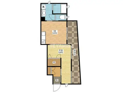 シャーメゾンクレア(1DK/1階)の間取り写真