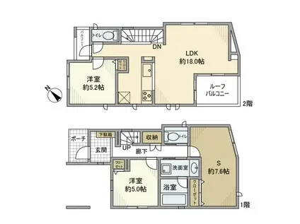 レオパレス綱島西(1K/2階)の間取り写真