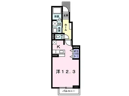 エテルノカーサ(ワンルーム/1階)の間取り写真