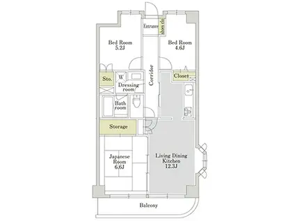 アーバンパーク三ツ池公園 S棟(3LDK/4階)の間取り写真