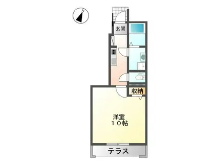 プレンデトワール五毛(1K/1階)の間取り写真