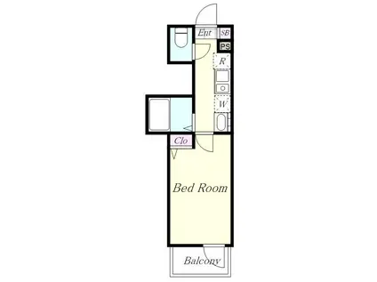 MELDIA東高円寺(1K/3階)の間取り写真