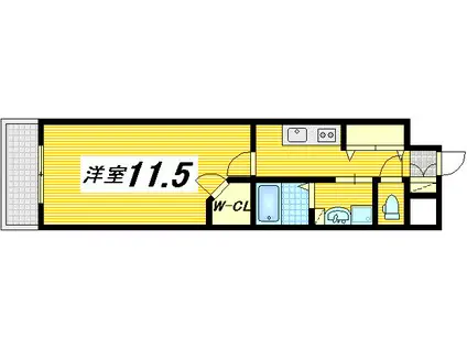 ロアール松川町(1K/2階)の間取り写真