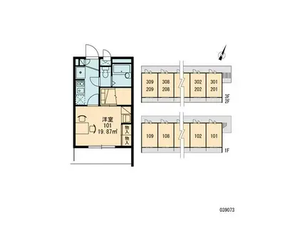 レオパレスS K(1K/3階)の間取り写真