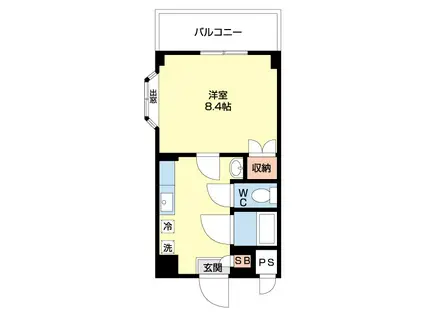 ガーデンヒルズ(1K/3階)の間取り写真