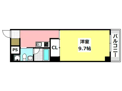 グランヴァレー彩都(1K/4階)の間取り写真