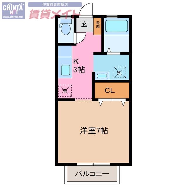 プリシェールSY(1K/1階)の間取り写真