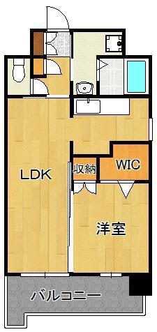 フェリシエ京町(1LDK/9階)の間取り写真