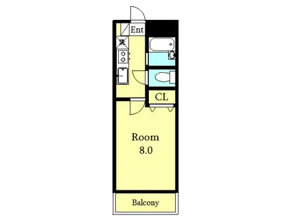 プランドール新外(1K/5階)の間取り写真