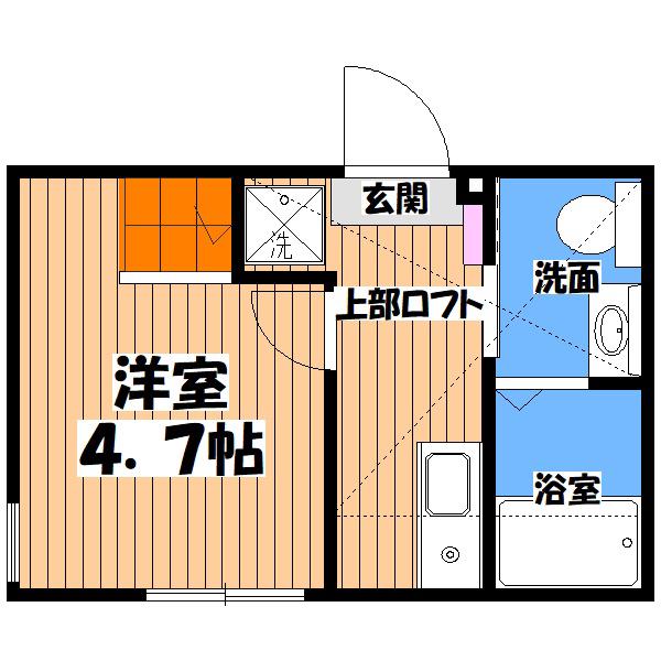 ブルックリンヒル6THST(1K/1階)の間取り写真