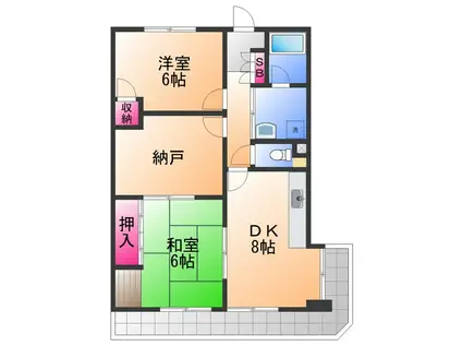 オリーブ沼町(3DK/4階)の間取り写真