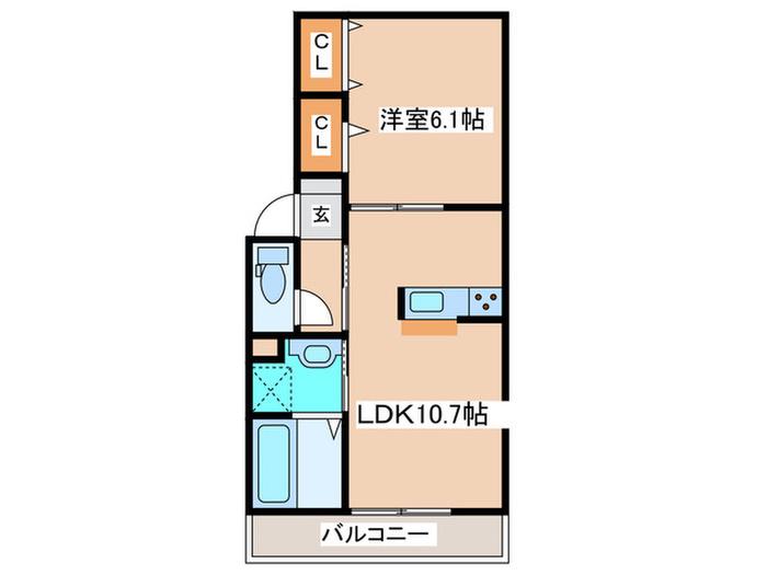 SAME SKY(1LDK/2階)の間取り写真